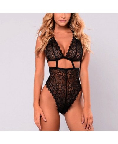 Lingerie Set For Women Lace Sexy V-neck Lingerie Underwear Hollow Out Jumpsuit Bodysuit Lingerie Set Plus Size Female Underwe...