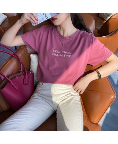 T-shirts Women Loose Simple Mujer De Moda Students Candy Color Camisetas Female Round Neck Casual Korean Style Summer $22.09 ...