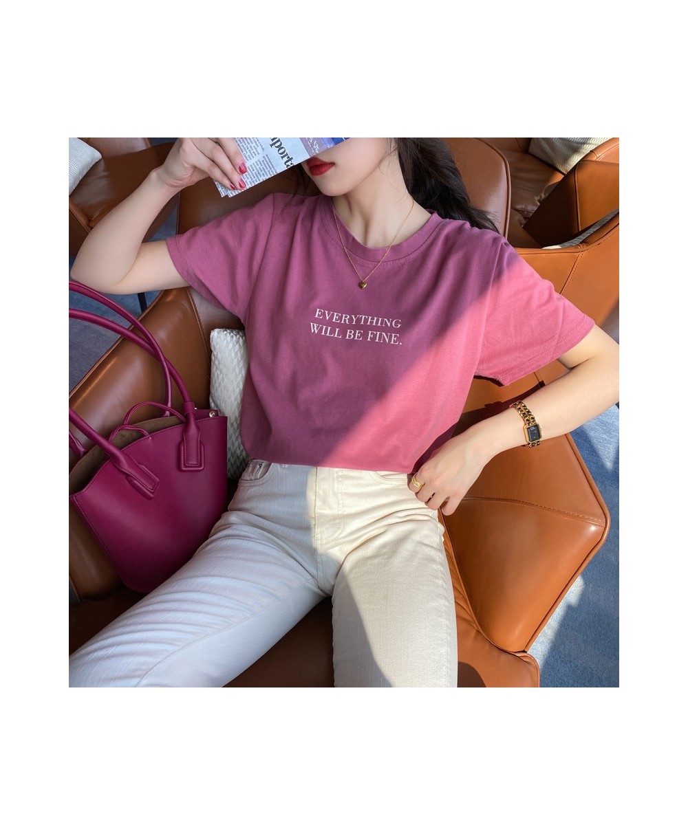 T-shirts Women Loose Simple Mujer De Moda Students Candy Color Camisetas Female Round Neck Casual Korean Style Summer $22.09 ...