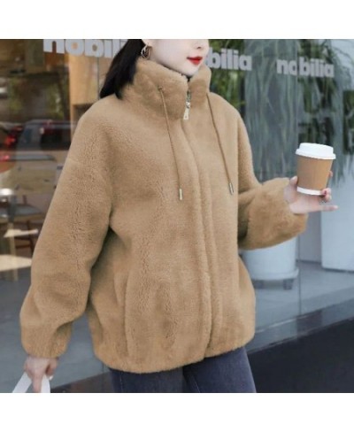 2022 Winter Stand Collar Two Sided Velvet Thick Warm Faux Fur Coat Ladies Casual Fashion All-match Outwear Women Cardigan $39...