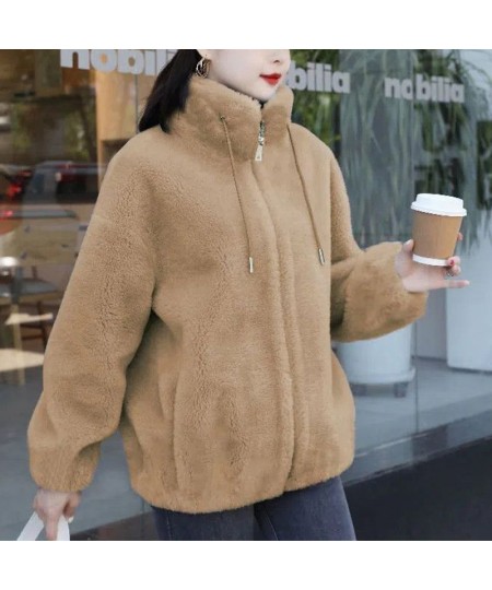 2022 Winter Stand Collar Two Sided Velvet Thick Warm Faux Fur Coat Ladies Casual Fashion All-match Outwear Women Cardigan $39...