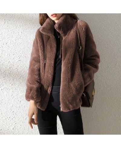 2022 Winter Stand Collar Two Sided Velvet Thick Warm Faux Fur Coat Ladies Casual Fashion All-match Outwear Women Cardigan $39...