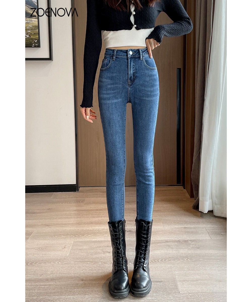 Spring New High Waist Elastic Retro Slim Pencil Pants Women's Jeans Look Smiling All Matc Trousers Pantalones De Mujer $49.17...