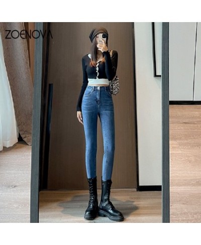 Spring New High Waist Elastic Retro Slim Pencil Pants Women's Jeans Look Smiling All Matc Trousers Pantalones De Mujer $49.17...