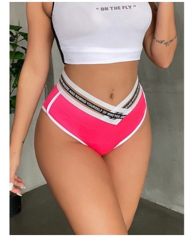 Letter Print Low Waist Shiny Beachwear Sexy High Cut Booty Hot Shorts Micro Mini Short Clubwear Fitness Shorts Candy Color $2...