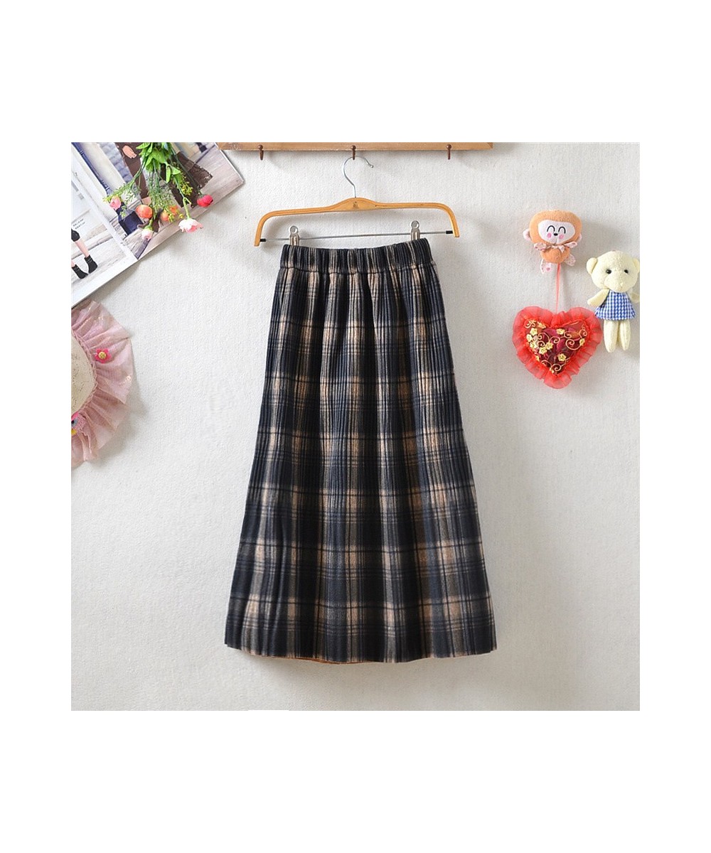 Autumn Winter High Waist Midi Skirts Women Harajuku Long Plaid Skirt Uniform Vintage Ladies Fashion Korea Female Wool Maxi $3...