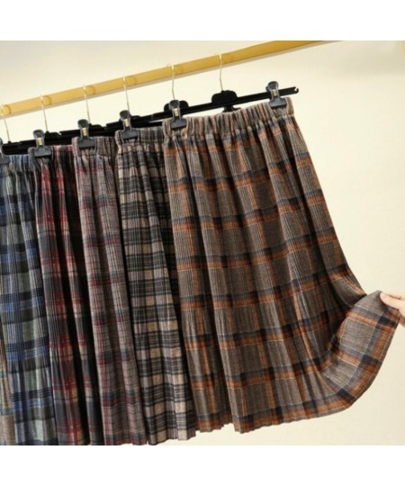 Autumn Winter High Waist Midi Skirts Women Harajuku Long Plaid Skirt Uniform Vintage Ladies Fashion Korea Female Wool Maxi $3...