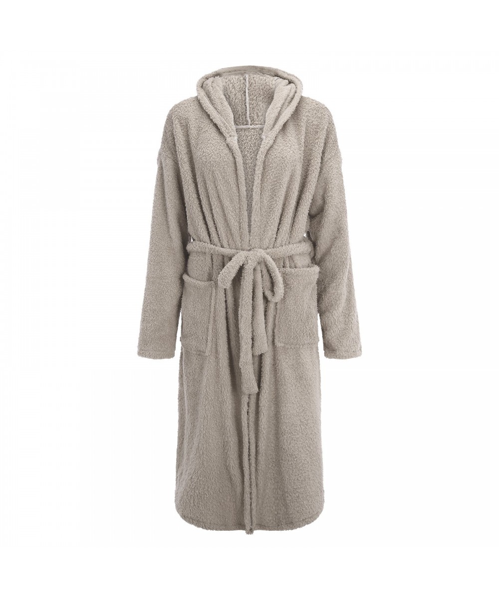 Fox 3d Ear Hooded Kimono Robe Gown Winter Warm Sleepwear Female Bathrobe Coral Fleece Thick Nightgown Long Bathrobe Home $66....