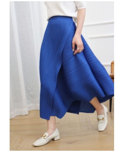 Miyake Pleated Skirt 2023 Autumn New High Waist Loose Irregular Skirt Japanese khaki Skirt Women Aesthetic Designer Clothing ...