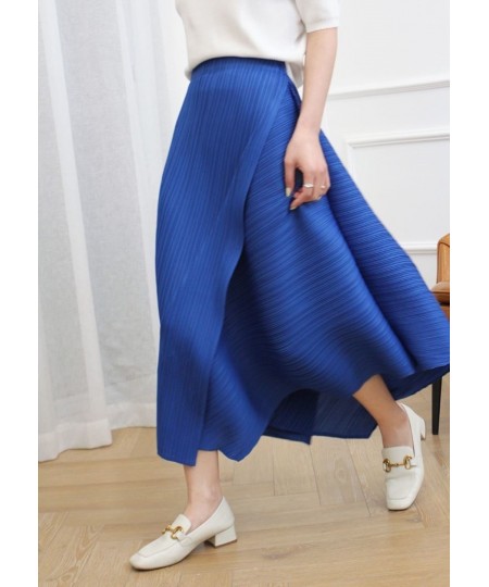 Miyake Pleated Skirt 2023 Autumn New High Waist Loose Irregular Skirt Japanese khaki Skirt Women Aesthetic Designer Clothing ...