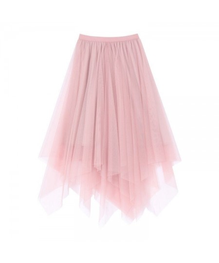 Tulle Skirt Spring and Summer High Waist Shasha Lace Irregular Hem Skirt $23.25 - Skirts