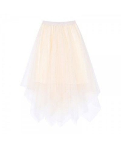 Tulle Skirt Spring and Summer High Waist Shasha Lace Irregular Hem Skirt $23.25 - Skirts