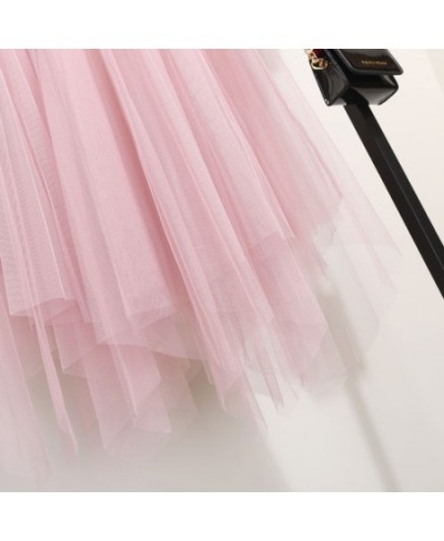 Tulle Skirt Spring and Summer High Waist Shasha Lace Irregular Hem Skirt $23.25 - Skirts