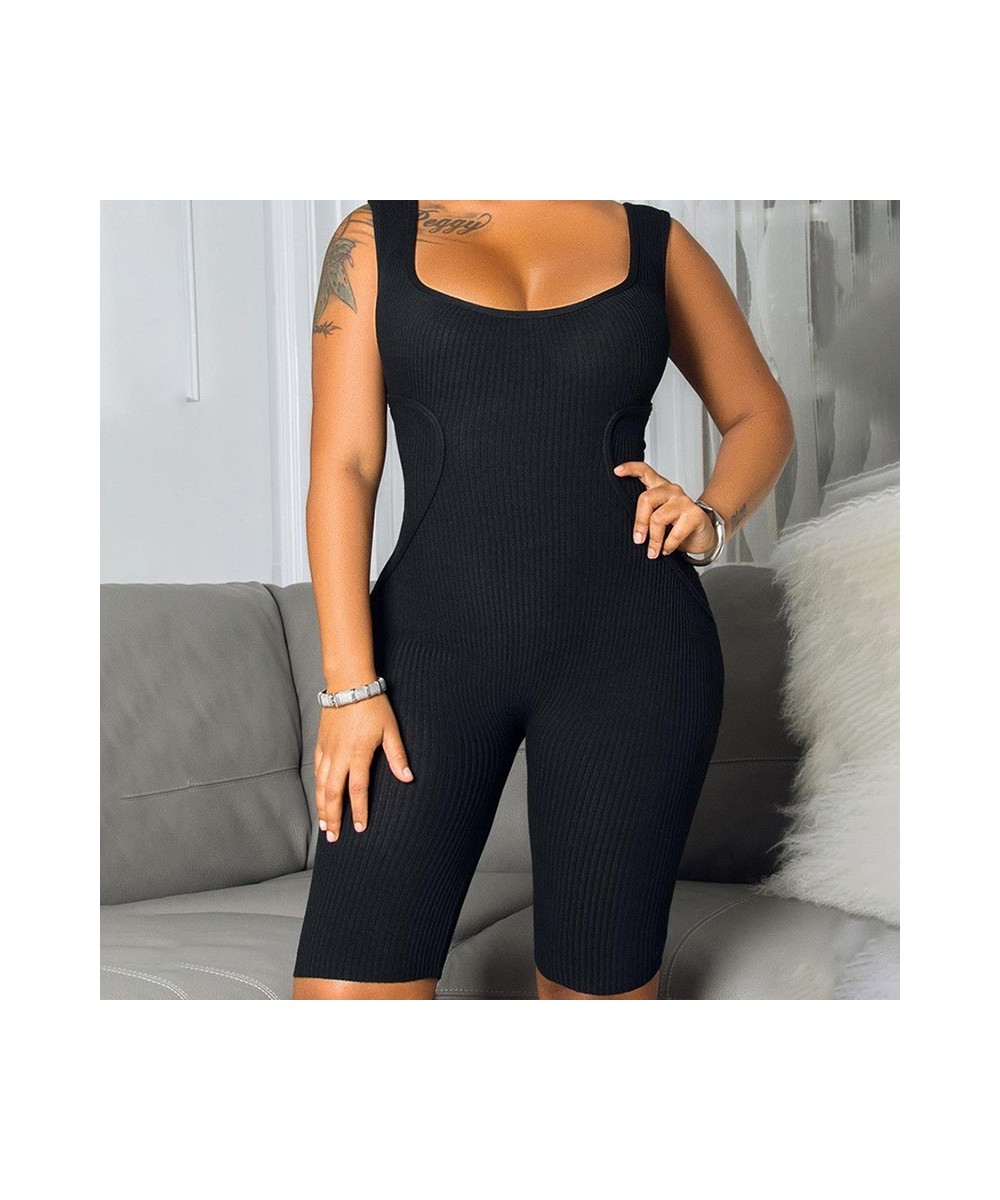 Women Sexy Jumpsuit Streetwear Sleeveless Bodycon Solid Knitted Sport Jumpsuits Romper Overalls For Women 2023 Summer $30.33 ...