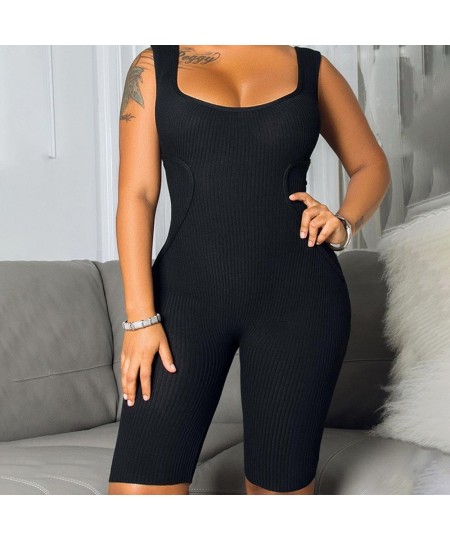 Women Sexy Jumpsuit Streetwear Sleeveless Bodycon Solid Knitted Sport Jumpsuits Romper Overalls For Women 2023 Summer $30.33 ...