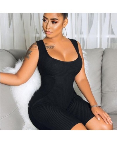 Women Sexy Jumpsuit Streetwear Sleeveless Bodycon Solid Knitted Sport Jumpsuits Romper Overalls For Women 2023 Summer $30.33 ...