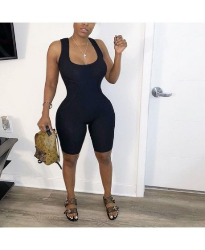 Women Sexy Jumpsuit Streetwear Sleeveless Bodycon Solid Knitted Sport Jumpsuits Romper Overalls For Women 2023 Summer $30.33 ...