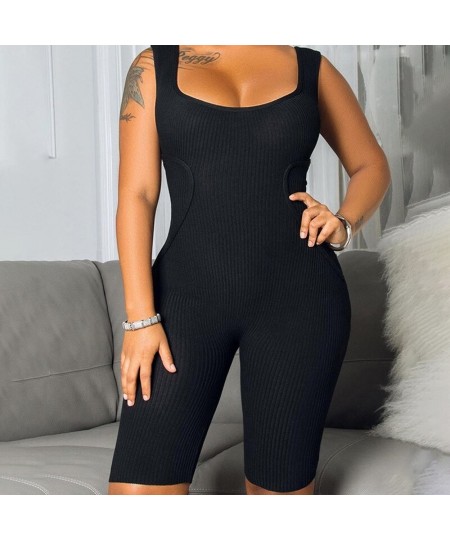 Women Sexy Jumpsuit Streetwear Sleeveless Bodycon Solid Knitted Sport Jumpsuits Romper Overalls For Women 2023 Summer $30.33 ...