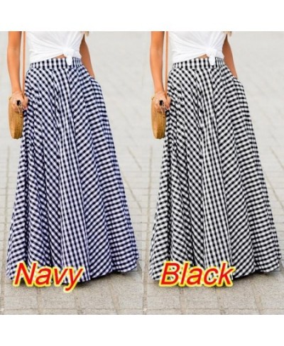 Elegant temperament new plaid high waist large skirt drape skirt $24.62 - Skirts