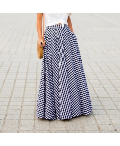 Elegant temperament new plaid high waist large skirt drape skirt $24.62 - Skirts