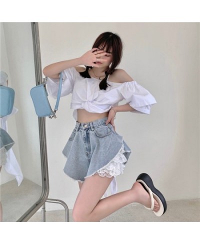 Sets Women Summer Vintage Fashion All-match Elegant Pockets Ulzzang Daily Sweet Loose Ins Chic Denim Leisure Sexy Ladies Fit ...