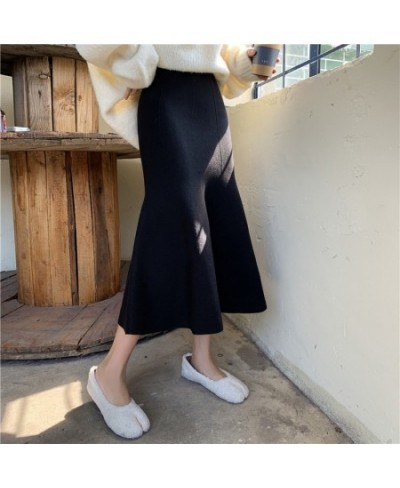 Mermaid Skirts Women Elegant High Waist Dating Female Teens Holiday French Midi Solid Clothes Spring Autumn Casual Cozy Chic ...