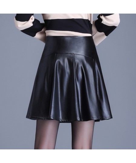 pleated pu leather mini skirts women Streetwear Zippper Punk fashion style Sexy Rushed Casual Skirts For Womens 2023 $51.30 -...