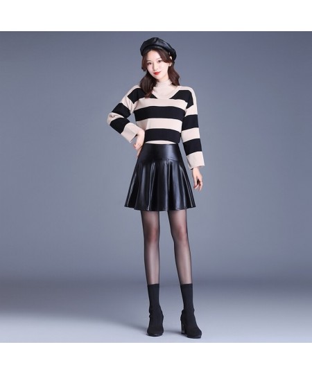 pleated pu leather mini skirts women Streetwear Zippper Punk fashion style Sexy Rushed Casual Skirts For Womens 2023 $51.30 -...