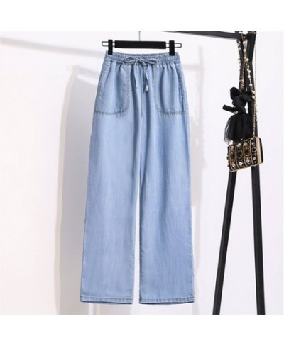 Elastic High Waist Straight Leg Jean Women Casual Baggy Pant Thin Denim Trouser Oversize 5xl Vintage Vaquero Streetwear $45.9...