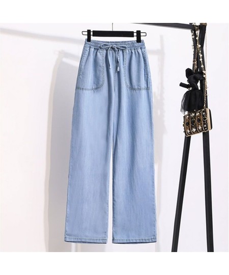 Elastic High Waist Straight Leg Jean Women Casual Baggy Pant Thin Denim Trouser Oversize 5xl Vintage Vaquero Streetwear $45.9...