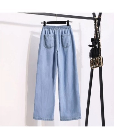 Elastic High Waist Straight Leg Jean Women Casual Baggy Pant Thin Denim Trouser Oversize 5xl Vintage Vaquero Streetwear $45.9...