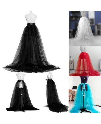 Women Long Maxi Tutu Skirt Princess Ballet Tulle Pleated Skirt Wedding Party Prom Rockabilly Evening Elastic Skirt $24.22 - S...