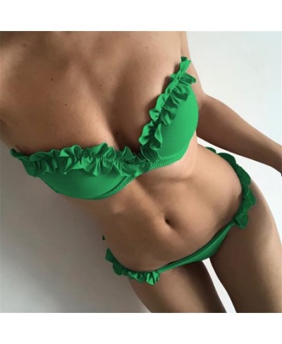 2022 Sexy Flowers Bikinis Women Swimsuit Push Up Bikini Ruffle Swimwear Brazilian Bathing Suit Beachwear Swimming Suit For $1...