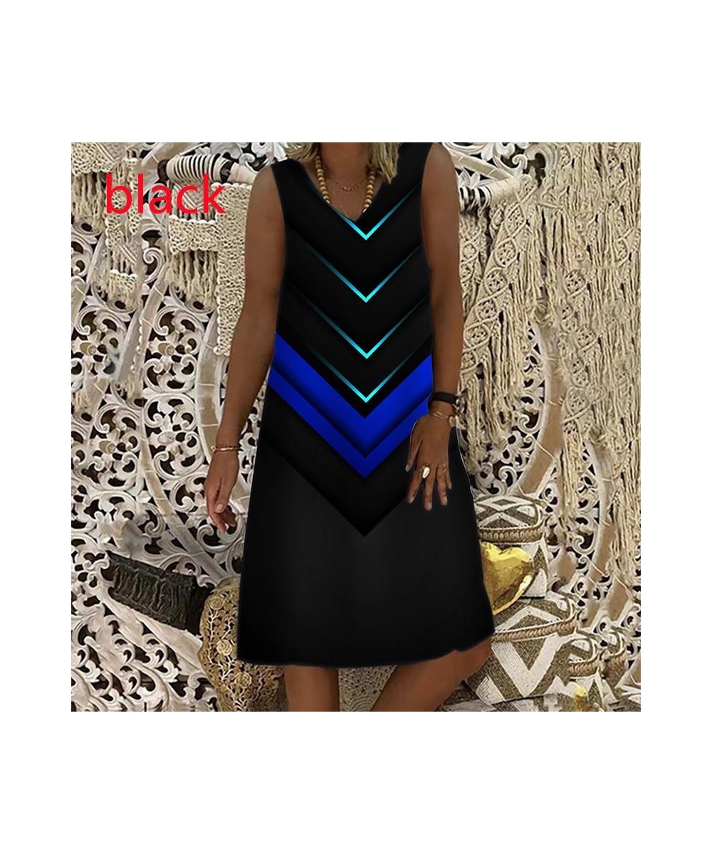 Women's Fashion Loose Casual New Sleeveless Print Dress Summer Sexy Mini Dress Plus Size XS-9XL $29.58 - Dresses