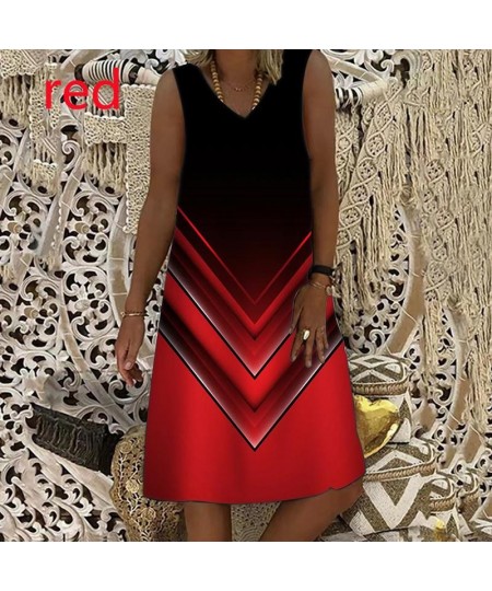 Women's Fashion Loose Casual New Sleeveless Print Dress Summer Sexy Mini Dress Plus Size XS-9XL $29.58 - Dresses