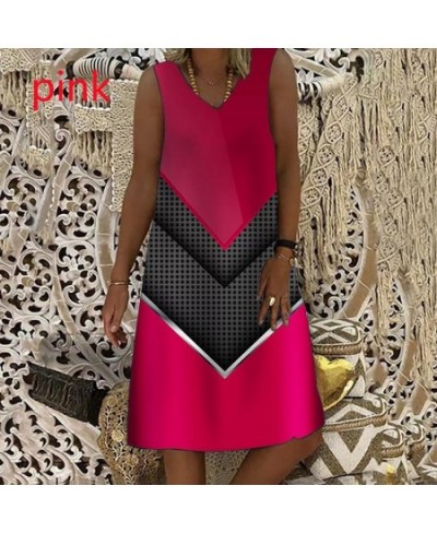 Women's Fashion Loose Casual New Sleeveless Print Dress Summer Sexy Mini Dress Plus Size XS-9XL $29.58 - Dresses