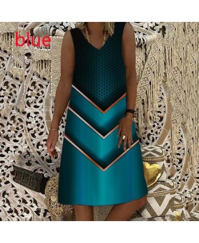 Women's Fashion Loose Casual New Sleeveless Print Dress Summer Sexy Mini Dress Plus Size XS-9XL $29.58 - Dresses