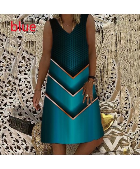 Women's Fashion Loose Casual New Sleeveless Print Dress Summer Sexy Mini Dress Plus Size XS-9XL $29.58 - Dresses