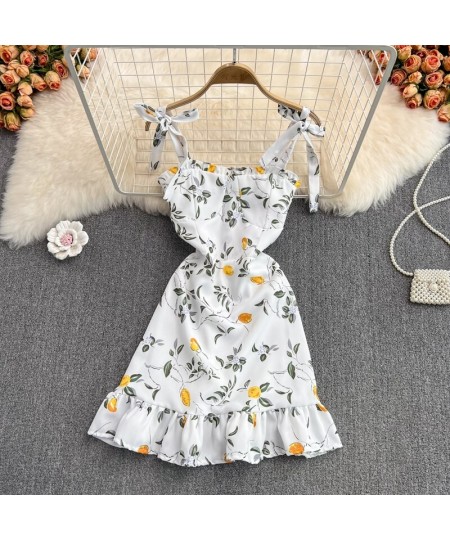 Casual Floral Print Dress Elegancia Mujer Tenue Sexy Femme Beach Dresses for Women 2022 Sleeveless Vestidos Mujer $35.81 - Dr...