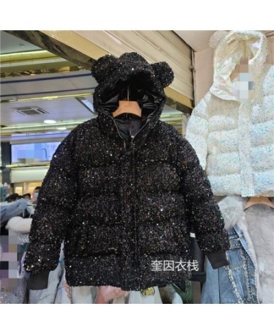 2023 Winter Coat Women Student New Cute Japanese Kawaii Hooded Sequins Thick Bread Coat Cotton Jacket Women $70.46 - Jackets ...