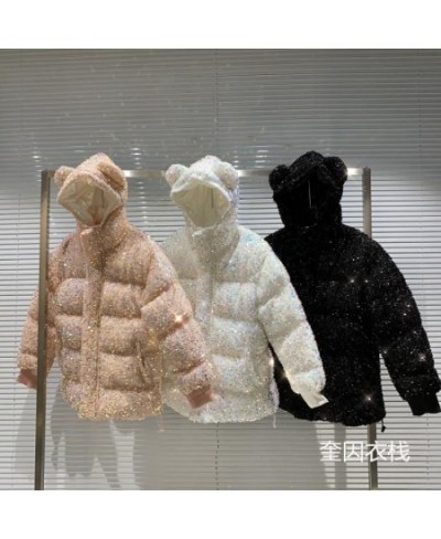 2023 Winter Coat Women Student New Cute Japanese Kawaii Hooded Sequins Thick Bread Coat Cotton Jacket Women $70.46 - Jackets ...