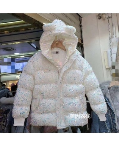 2023 Winter Coat Women Student New Cute Japanese Kawaii Hooded Sequins Thick Bread Coat Cotton Jacket Women $70.46 - Jackets ...