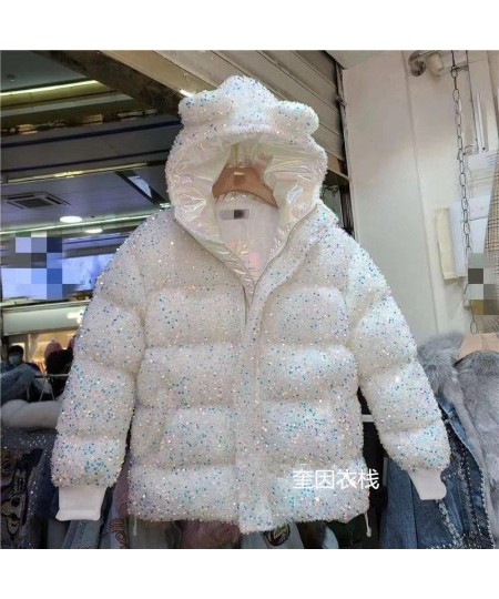 2023 Winter Coat Women Student New Cute Japanese Kawaii Hooded Sequins Thick Bread Coat Cotton Jacket Women $70.46 - Jackets ...