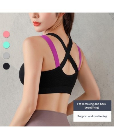 Women Criss-Cross Back Padded Strappy Bras Medium Support Bra with Removable Cups Wireless Bra $22.06 - Underwear