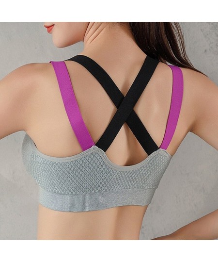 Women Criss-Cross Back Padded Strappy Bras Medium Support Bra with Removable Cups Wireless Bra $22.06 - Underwear