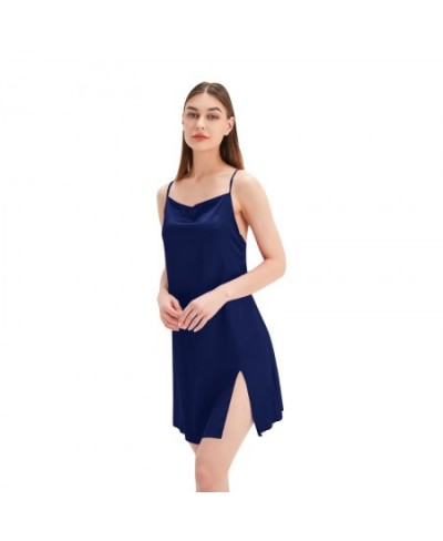 Women Sexy Spaghetti Strap Satin Nightgown Cowl Neck Split Sleep Dress Lingerie $22.64 - Sleepwears