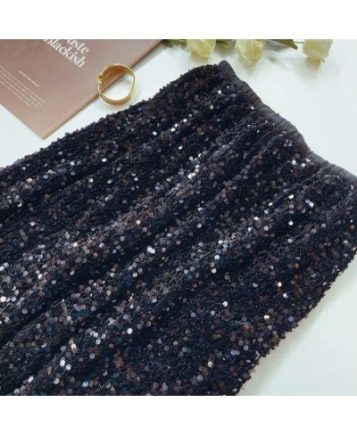 Women's Summer Long Skirt Stretch High Waist Sequins Beading Skirts High Quality Bodycon Skirt Femme Faldas Jupe Saia $32.93 ...