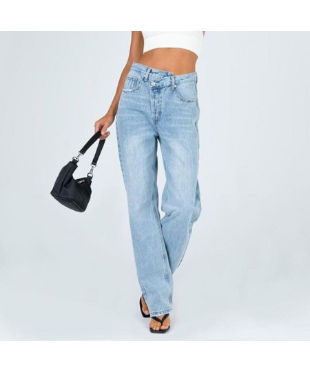 New Casual Fashion Streetwear Blue Wide Leg High Waist Jeans Women 2022 Harajuku Boyfriend Long Bottom Jeans Loose Pants $35....