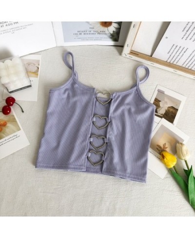 tanks woman cami top spaghetti strap tank tops y2k women crop top sexy corset femme cropped feminino $24.26 - Tops & Tees