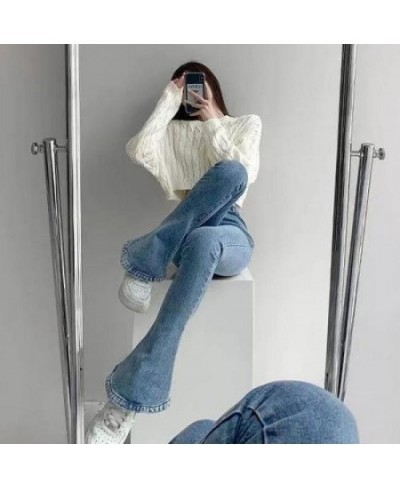 Autumn Button Fly Women Black Flare Jeans Fashion Woman Denim Pants Jean Femme High Waist Full Length Slim Jeans $44.11 - Jeans